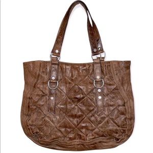 JUNIOR DRAKE Brown Leather Purse Tote Bag